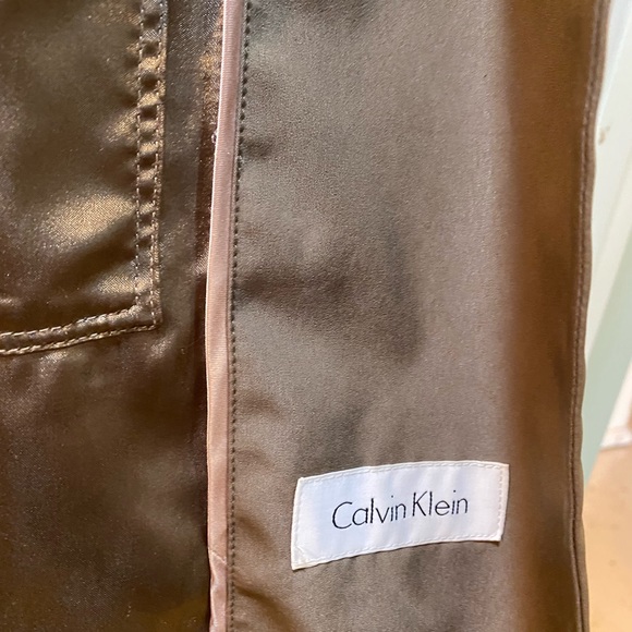 Belted Calvin Klein trench coat.  Tan.  Great shape. - Picture 10 of 14